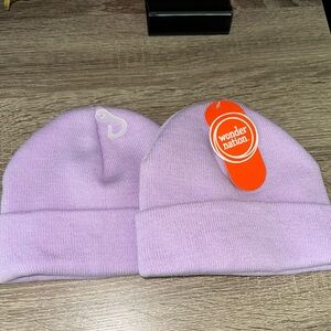 Wonder Nation Lavender Kids Beanie Pair